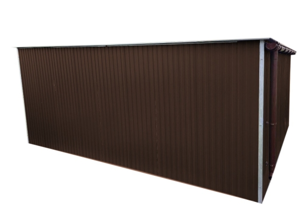 Ogłoszenie - Garaż Blaszany 4x5 Brąz MAT  – Spad na tył, Brama dwuskrzydłowa, Producent. Zdjęcie 4