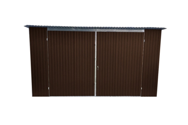 Ogłoszenie - Garaż Blaszany 4x5 Brąz MAT  – Spad na tył, Brama dwuskrzydłowa, Producent. Zdjęcie 3