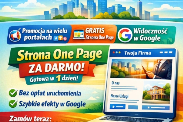 Ogłoszenie - Reklama Twojej firmy + darmowa strona internetowa ONE PAGE - sprawdź ofertę!. Zdjęcie 1