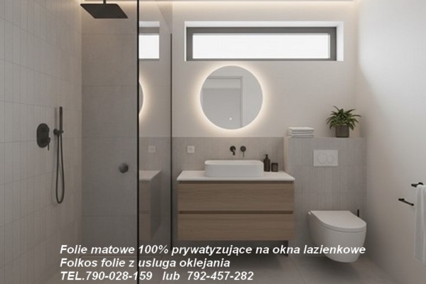 Ogłoszenie - Czym zasłonić okno  w łazience? -Folkos folie prywatyzujące na okna łazienkowe -Folia MAT MROŻONY- MLECZNY. Zdjęcie 8