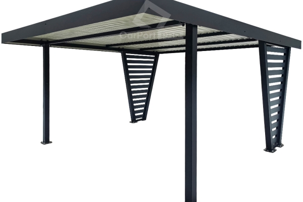 Ogłoszenie - Carport V PREMIUM 4x5m - Wypełnienie panelami - Wiata samochodowa - antracyt CP136. Zdjęcie 1