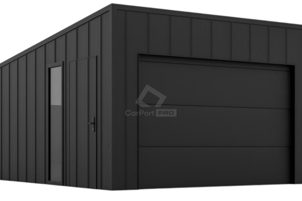 Ogłoszenie - Garaż blaszany 4x6 - brama segmentowa - okno - drzwi - dach spad w tył - blacha na rąbek CP145. Zdjęcie 1