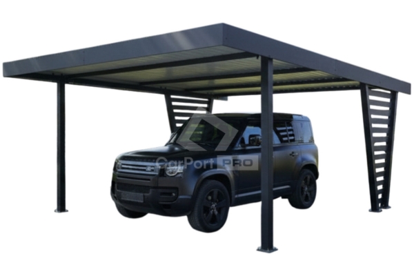 Ogłoszenie - Carport V PREMIUM 4,5x5m - Wypełnienie panelami - Wiata samochodowa - antracyt CP151. Zdjęcie 1