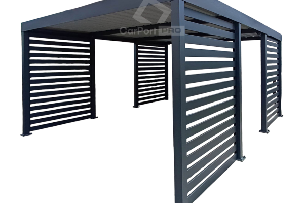 Ogłoszenie - CarPort PREMIUM - wiata samochodowa 4x5 - antracyt - dodatkowa zabudowa CP121. Zdjęcie 1