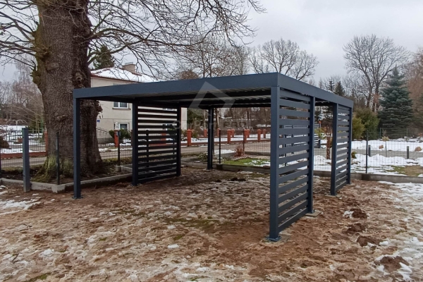 Ogłoszenie - Carport PREMIUM - Wiata samochodowa 5x5 - antracyt - dodatkowa zabudowa CP132. Zdjęcie 2