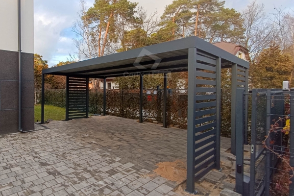 Ogłoszenie - Carport PREMIUM - Wiata samochodowa 7x3 - antracyt - dodatkowa zabudowa CP133. Zdjęcie 4