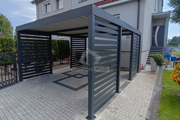 Ogłoszenie - CarPort PREMIUM - wiata samochodowa 4x5 - antracyt - dodatkowa zabudowa CP121. Zdjęcie 3