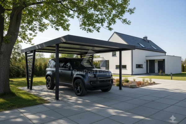 Ogłoszenie - Carport V PREMIUM 4x4,5m - Wypełnienie panelami - Wiata samochodowa - antracyt CP152. Zdjęcie 3