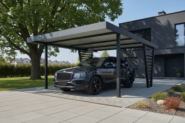 Ogłoszenie - Carport V PREMIUM 5x5m - Wypełnienie panelami - Wiata samochodowa - antracyt CP155. Zdjęcie 3