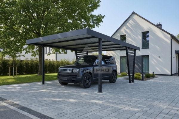 Ogłoszenie - Carport V PREMIUM 4,2x5,8m - Wypełnienie panelami - Wiata samochodowa - antracyt CP167. Zdjęcie 2