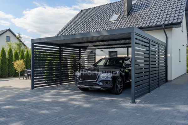 Ogłoszenie - CarPort PREMIUM - wiata samochodowa 6x5 - antracyt - dodatkowa zabudowa CP170. Zdjęcie 2