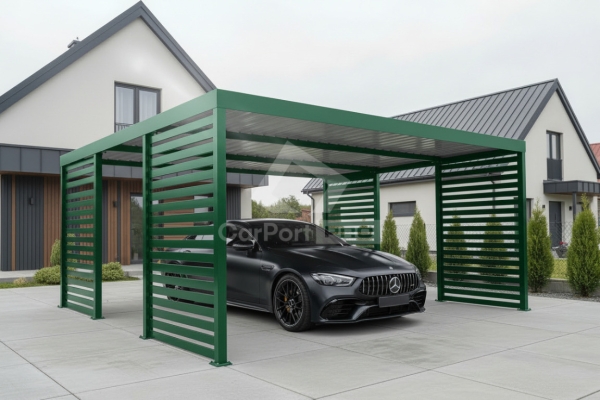 Ogłoszenie - CarPort PREMIUM - wiata samochodowa 5x5 - zielony - dodatkowa zabudowa CP171. Zdjęcie 2