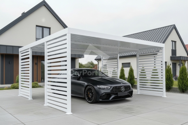 Ogłoszenie - Carport PREMIUM - Wiata samochodowa 5,5x5 - biały -ocynk- dodatkowa zabudowa CP171. Zdjęcie 2