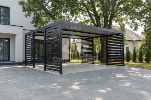 Ogłoszenie - CarPort PREMIUM - wiata samochodowa 4,5x5,5 - antracyt - dodatkowa zabudowa CP172. Zdjęcie 3