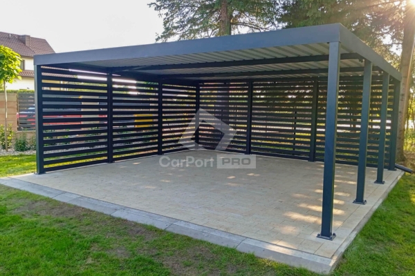 Ogłoszenie - CarPort PREMIUM - wiata samochodowa 6x6 - antracyt - dodatkowa zabudowa CP124. Zdjęcie 2