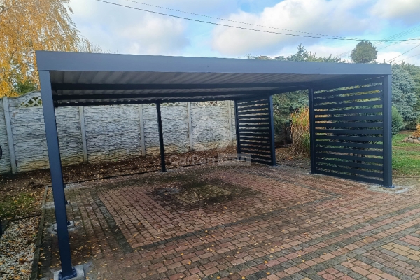 Ogłoszenie - CarPort PREMIUM - wiata samochodowa 6x5 - antracyt - dodatkowa zabudowa CP127. Zdjęcie 4