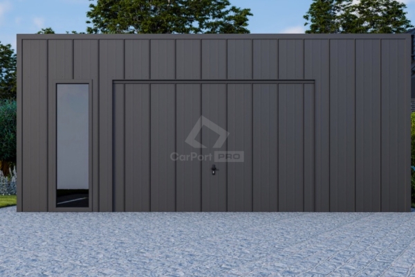 Ogłoszenie - Garaż blaszany 6x6 - brama uchylna - okno - drzwi - blacha na rąbek - dach spad w tył CP139. Zdjęcie 4