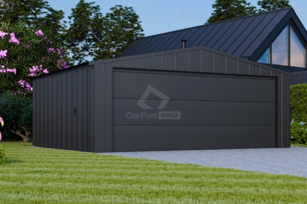 Ogłoszenie - Garaż blaszany 6x4 - brama segmentowa - drzwi - blacha na rąbek - dach dwuspadowy CP142. Zdjęcie 4