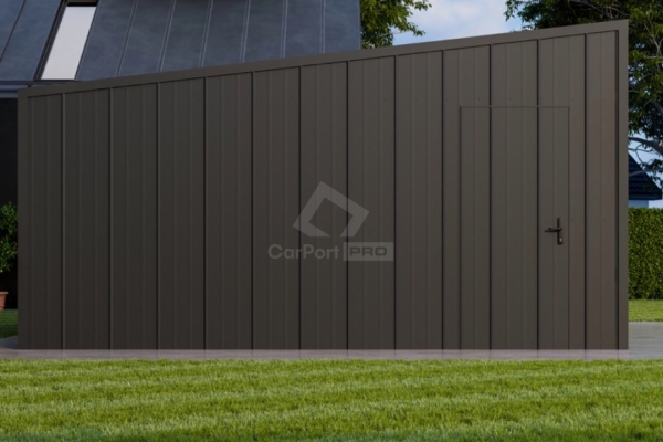 Ogłoszenie - Garaż blaszany 3,5x5m - brama uchylna - drzwi - blacha na rąbek - dach spad w tył CP148. Zdjęcie 4