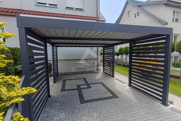 Ogłoszenie - CarPort PREMIUM - wiata samochodowa 4x5 - antracyt - dodatkowa zabudowa CP121. Zdjęcie 2
