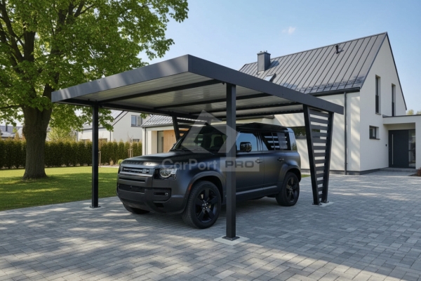 Ogłoszenie - Carport V PREMIUM 5x4,7m - Wypełnienie panelami - Wiata samochodowa - antracyt CP154. Zdjęcie 3