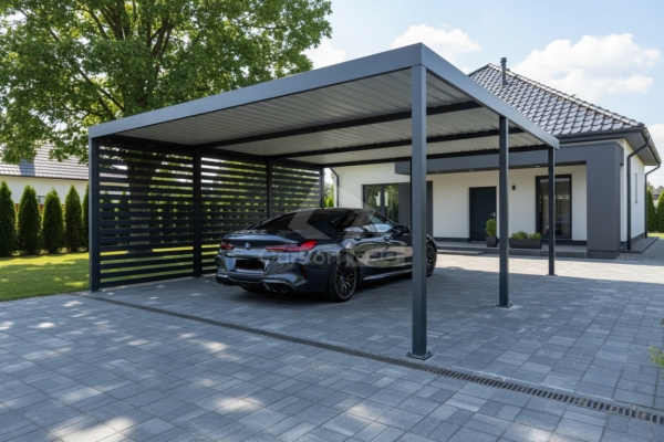 Ogłoszenie - CarPort PREMIUM - wiata samochodowa 6x5 - antracyt - dodatkowa zabudowa CP175. Zdjęcie 3