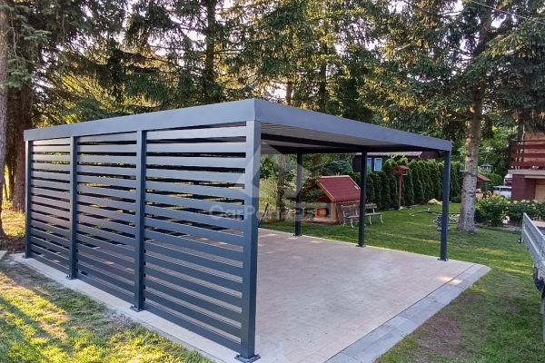 Ogłoszenie - CarPort PREMIUM - wiata samochodowa 6x6 - antracyt - dodatkowa zabudowa CP124. Zdjęcie 4