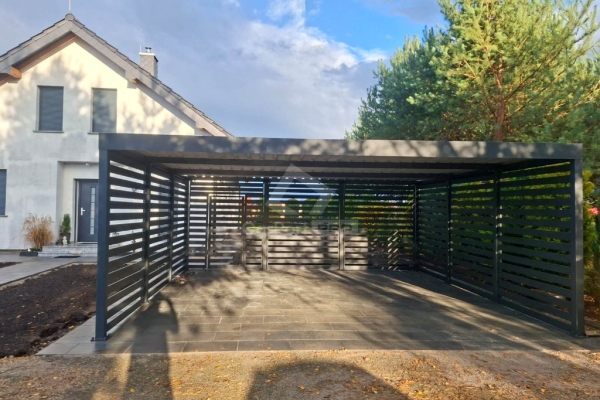 Ogłoszenie - CarPort PREMIUM - wiata samochodowa 6x6 - antracyt - dodatkowa zabudowa CP125. Zdjęcie 6