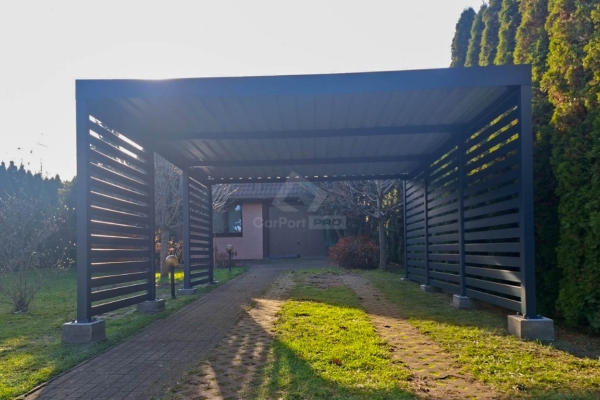 Ogłoszenie - CarPort PREMIUM - wiata samochodowa 5x6 - antracyt - dodatkowa zabudowa CP126. Zdjęcie 3