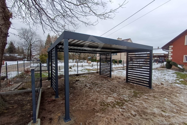 Ogłoszenie - Carport PREMIUM - Wiata samochodowa 5x5 - antracyt - dodatkowa zabudowa CP132. Zdjęcie 7