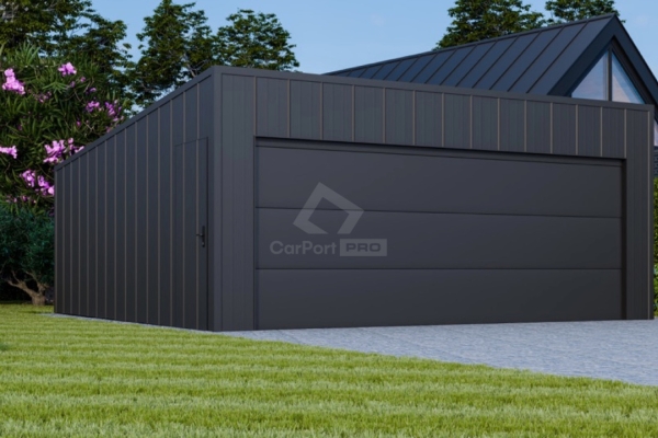 Ogłoszenie - Garaż blaszany 6x6m - brama segmentowa - drzwi - blacha na rąbek - dach spad w tył CP138. Zdjęcie 5