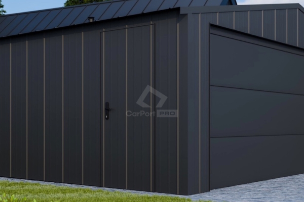 Ogłoszenie - Garaż blaszany 5x6 - brama segmentowa - drzwi - blacha na rąbek - dach dwuspadowy CP143. Zdjęcie 3