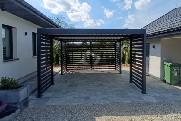 Ogłoszenie - CarPort PREMIUM - wiata samochodowa 4x6 - antracyt - dodatkowa zabudowa CP122. Zdjęcie 3