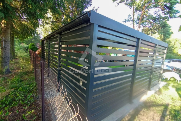 Ogłoszenie - CarPort PREMIUM - wiata samochodowa 6x6 - antracyt - dodatkowa zabudowa CP124. Zdjęcie 3