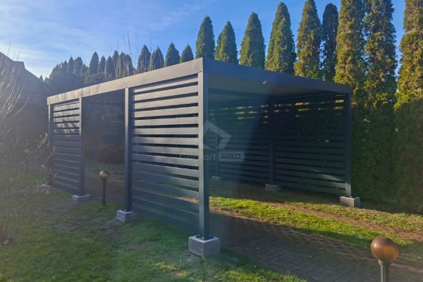 Ogłoszenie - CarPort PREMIUM - wiata samochodowa 5x6 - antracyt - dodatkowa zabudowa CP126. Zdjęcie 4