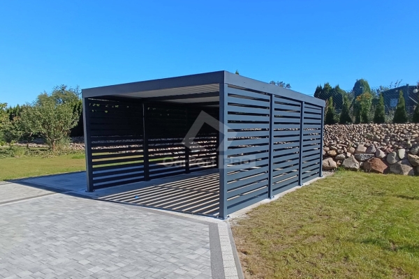 Ogłoszenie - CarPort PREMIUM - wiata samochodowa 4x5,5 - antracyt - dodatkowa zabudowa CP118. Zdjęcie 2