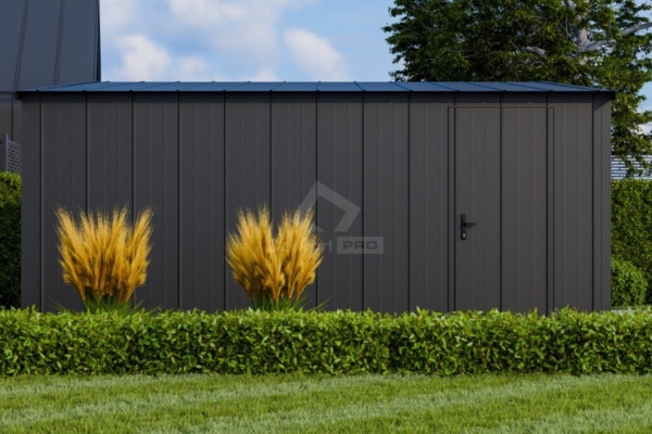 Ogłoszenie - Garaż blaszany 6x6 - brama uchylna - drzwi - blacha na rąbek - dach dwuspadowy CP140. Zdjęcie 6