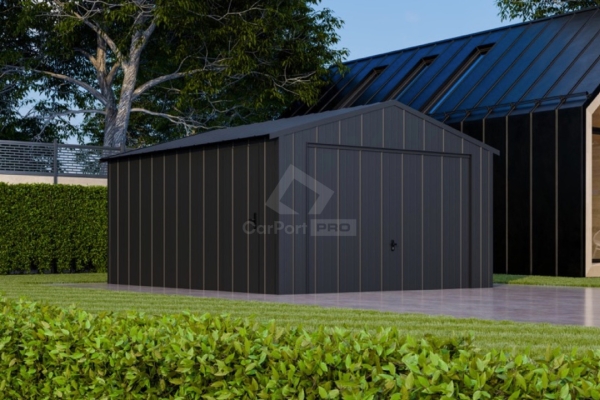 Ogłoszenie - Garaż blaszany 4x5m - brama uchylna - drzwi - blacha na rąbek - dach dwuspadowy CP147. Zdjęcie 6