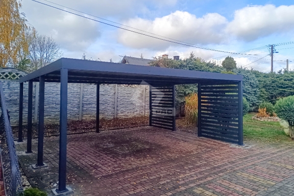 Ogłoszenie - CarPort PREMIUM - wiata samochodowa 6x5 - antracyt - dodatkowa zabudowa CP127. Zdjęcie 2