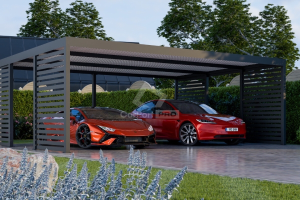 Ogłoszenie - CarPort PREMIUM - wiata samochodowa 7x5 - antracyt - dodatkowa zabudowa CP120. Zdjęcie 6