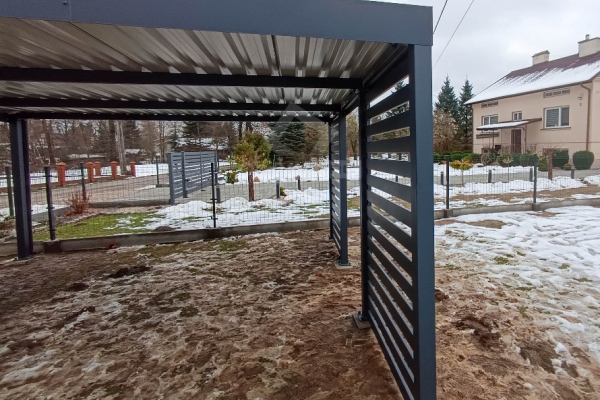 Ogłoszenie - Carport PREMIUM - Wiata samochodowa 5x5 - antracyt - dodatkowa zabudowa CP132. Zdjęcie 4