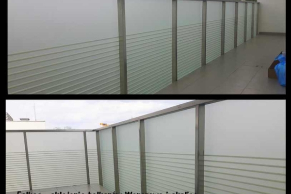 Ogłoszenie - Czym zasłonić szklaną balustradę balkonową ? Folie prywatyzujące na szyby balkonowe -oklejamy balkony folią Warszawa. Zdjęcie 8