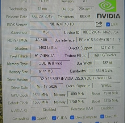 Ogłoszenie - MSI GTX 1660 Super 6GB DDR6 Ventus XS OC stan doskonały. Zdjęcie 4