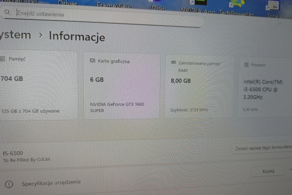 Ogłoszenie - Komputer Gamingowy Cased i5-6500, 8GB DDR4, GTX 1660 Super 6GB i 756GB. Zdjęcie 6