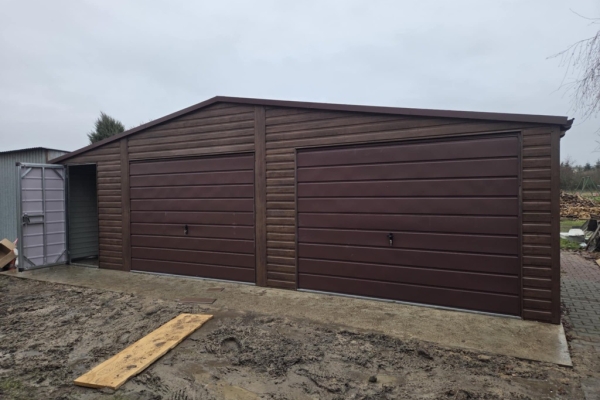 Ogłoszenie - Garaż Blaszany dwustanowiskowy 9x5 Ciemny Orzech PRODUCENT. Zdjęcie 2