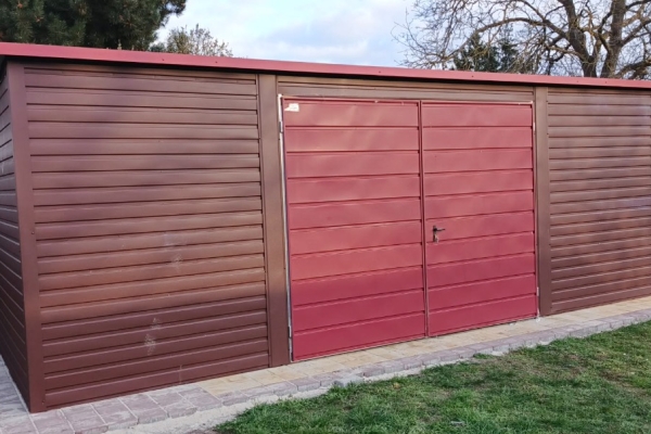 Ogłoszenie - Garaż Blaszany jednostanowiskowy spad na tył 7x4 Ciemny Brąz + Jasna Wiśnia. Zdjęcie 3