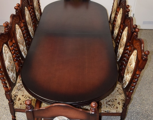 Ogłoszenie - stół rozkładany i 10 krzeseł - komplet jak nowy. Zdjęcie 1