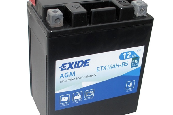Ogłoszenie - Akumulator motocyklowy Exide AGM MC ETX14AH-BS – 12V 12Ah 210A. Zdjęcie 1
