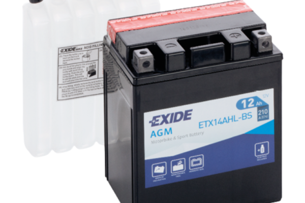 Ogłoszenie - Akumulator motocyklowy Exide AGM MC ETX14AHL-BS– 12V 12Ah 210A. Zdjęcie 1