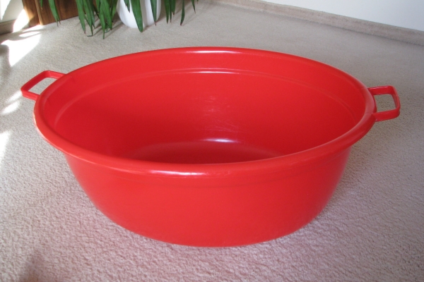 Ogłoszenie - Duża miska, wanienka owalna 74 cm / 60 litrów na pranie miednica basenik balia czerwona. Zdjęcie 5
